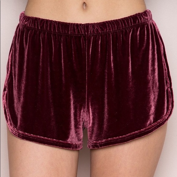 Brandy Melville Velvet Jogger Shorts - Picture 1 of 3